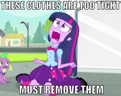 Size: 594x467 | Tagged: safe, edit, edited screencap, screencap, spike, twilight sparkle, dog, equestria girls, equestria girls (movie), cropped, exploitable meme, image macro, spike the dog, twiscream