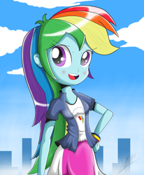 Size: 4841x5870 | Tagged: safe, artist:the-butch-x, rainbow dash, equestria girls, absurd resolution, clothes, hand on hip, skirt, solo