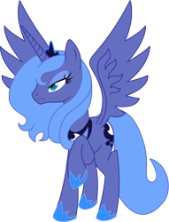 Size: 1210x1582 | Tagged: safe, artist:etonyoc, princess luna, alicorn, pony, implied nightmare moon, raised hoof, s1 luna, scowl, simple background, solo, transparent background, vector