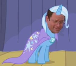 Size: 492x428 | Tagged: safe, derpibooru import, trixie, george costanza, glasses, ishygddt, meme, seinfeld