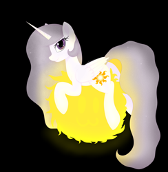 Size: 5500x5643 | Tagged: safe, artist:lace_felora, princess celestia, alicorn, pony, absurd resolution, lying, princess molestia, solo, sun, tangible heavenly object