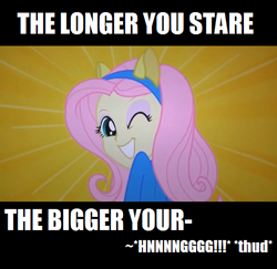 Size: 500x485 | Tagged: safe, edit, screencap, fluttershy, equestria girls, equestria girls (movie), bronybait, cute, image macro, solo, wink