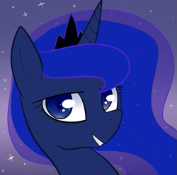 Size: 677x672 | Tagged: safe, artist:pegacornss, princess luna, alicorn, pony, female, gradient background, horn, mare, solo