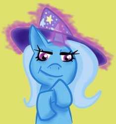 Size: 823x879 | Tagged: safe, artist:wizardski, derpibooru import, trixie, pony, unicorn, blue coat, female, horn, mare, solo, two toned mane