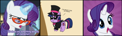 Size: 1000x300 | Tagged: safe, derpibooru import, rarity, twilight sparkle, pony, unicorn, chibi, glasses, rarity's glasses