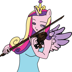 Size: 896x892 | Tagged: safe, artist:erichgrooms3, princess cadance, anthro, ambiguous facial structure, solo, violin