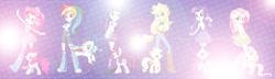 Size: 3000x862 | Tagged: safe, applejack, fluttershy, pinkie pie, rainbow dash, rarity, twilight sparkle, equestria girls, box art, cardboard twilight, eqg promo pose set, equestria girls plus, humanized, j.j. abrams, lens flare, mane six, needs moar lens flare, stock vector