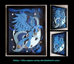 Size: 1325x1132 | Tagged: safe, artist:the-paper-pony, princess luna, alicorn, pony, moon, shadowbox, solo