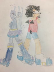 Size: 720x960 | Tagged: artist needed, source needed, useless source url, safe, derpibooru import, trixie, oc, pony, unicorn, crossover, duo, female, mare, recolor, sonic the hedgehog (series), traditional art