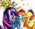 Size: 675x554 | Tagged: safe, artist:aurora-chiaro, derpibooru import, applejack, rainbow dash, twilight sparkle, earth pony, pegasus, pony