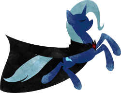 Size: 4403x3358 | Tagged: safe, artist:baxtermega, derpibooru import, trixie, pony, unicorn, magic duel, alicorn amulet, cape, clothes, coat, cutie mark, eyes closed, female, hooves, horn, lineless, mare, simple background, solo, transparent background, vector