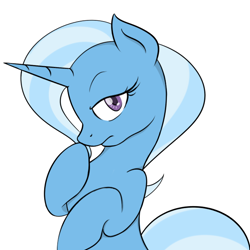 Size: 650x650 | Tagged: safe, artist:theparagon, derpibooru import, trixie, pony, unicorn, blue coat, female, horn, mare, solo, two toned mane