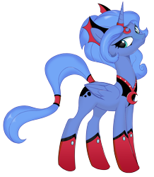 Size: 2342x2684 | Tagged: safe, artist:kas92, princess luna, alicorn, pony, evil luna, simple background, solo