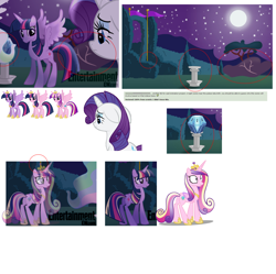 Size: 2000x1990 | Tagged: safe, princess cadance, rarity, twilight sparkle, twilight sparkle (alicorn), alicorn, pony, unicorn, fake, female, immortality blues, mare