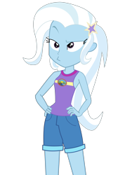 Size: 6000x8000 | Tagged: dead source, safe, artist:digitalwolfy, derpibooru import, trixie, equestria girls, legend of everfree, absurd resolution, clothes, sassy, shorts, simple background, solo, transparent background, vector