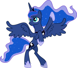 Size: 6000x5330 | Tagged: safe, artist:sir-teutonic-knight, princess luna, alicorn, pony, luna eclipsed, absurd resolution, female, mare, simple background, solo, spread wings, transparent background, vector