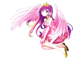 Size: 1280x1009 | Tagged: safe, artist:megarexetera, princess cadance, human, clothes, dress, evening gloves, flats, humanized, solo, winged humanization