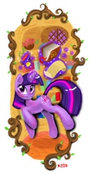 Size: 474x918 | Tagged: safe, artist:kaliptro, derpibooru import, twilight sparkle, book, golden oaks library