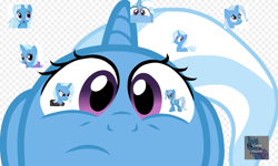 Size: 913x547 | Tagged: artist needed, safe, derpibooru import, trixie, pony, unicorn, angry, close-up, emotions, female, frown, looking at you, looking back, mare, multeity, open mouth, sad, scrunchy face, smiling, solo, trixie army, vector