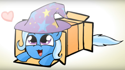 Size: 1106x624 | Tagged: safe, artist:alfa995, derpibooru import, trixie, pony, box, cute, diatrixes, pony in a box, solo