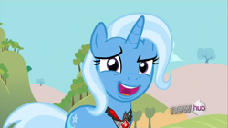 Size: 1280x720 | Tagged: safe, derpibooru import, screencap, trixie, magic duel, dreamworks face