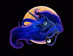 Size: 3300x2550 | Tagged: safe, artist:shottsy85, princess luna, alicorn, pony, black background, female, full moon, mare, moon, simple background, solo