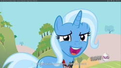 Size: 1920x1080 | Tagged: safe, derpibooru import, screencap, trixie, magic duel, youcap dump, youtube caption