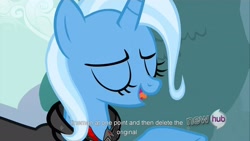 Size: 1920x1080 | Tagged: safe, derpibooru import, screencap, trixie, magic duel, youcap dump, youtube caption