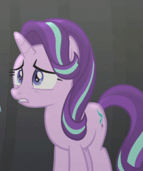 Size: 448x535 | Tagged: safe, derpibooru import, screencap, starlight glimmer, trixie, pony, no second prances, animated, crying, eye shimmer, eyes closed, floppy ears, gif, heartbreak, open mouth, raised hoof, sad, shocked, shrunken pupils, solo focus, wavy mouth