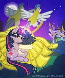 Size: 800x958 | Tagged: safe, artist:cuppatease, derpibooru import, twilight sparkle, canterlot, chariot, royal guard