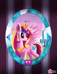 Size: 2550x3300 | Tagged: safe, artist:clouddg, princess cadance, alicorn, pony, crystal heart, frame, portrait, solo