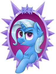 Size: 1024x1352 | Tagged: safe, artist:saturnstar14, derpibooru import, trixie, pony, unicorn, bust, female, mare, missing accessory, simple background, solo, transparent background, vector