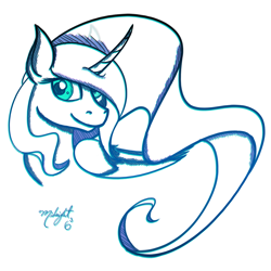 Size: 1000x1000 | Tagged: safe, artist:midnightsix3, princess luna, alicorn, pony, female, horn, lunadoodle, mare, solo