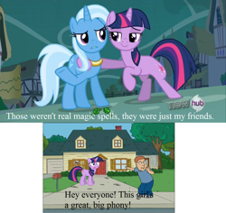 Size: 1200x1134 | Tagged: safe, derpibooru import, trixie, twilight sparkle, magic duel, bedroom eyes, family guy, holden caulfield