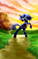 Size: 1024x1583 | Tagged: safe, artist:leafwolf, princess luna, alicorn, pony, detailed background, female, mare, solo