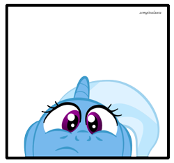 Size: 635x596 | Tagged: safe, artist:zomgitsalaura, derpibooru import, trixie, pony, unicorn, blue coat, female, horn, mare, solo, two toned mane