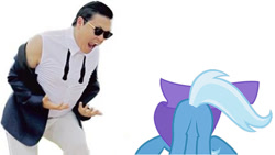 Size: 700x395 | Tagged: safe, derpibooru import, trixie, face down ass up, gangnam style, plot, psy