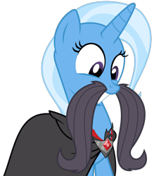 Size: 6000x6846 | Tagged: safe, artist:hourglass-vectors, derpibooru import, trixie, pony, unicorn, .svg available, absurd resolution, alicorn amulet, female, mare, moustache, simple background, solo, transparent background, vector