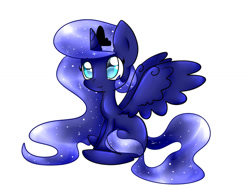 Size: 1024x768 | Tagged: safe, artist:le-poofe, princess luna, alicorn, pony, female, horn, mare, simple background, solo, white background