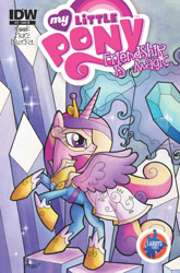 Size: 2063x3131 | Tagged: safe, artist:agnesgarbowska, idw, princess cadance, alicorn, pony, cover, issue 17, larry's comics, magic, solo, superhero