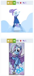 Size: 285x632 | Tagged: safe, artist:agnesgarbowska, derpibooru import, idw, screencap, trixie, equestria girls, boots, derpibooru, fall formal outfits, high heel boots, human ponidox, juxtaposition, meta, self ponidox, smoke bomb