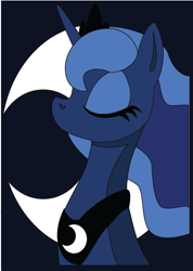 Size: 360x507 | Tagged: safe, artist:the-paper-pony, princess luna, alicorn, pony, eyes closed, portrait, solo