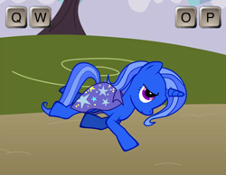 Size: 630x490 | Tagged: safe, derpibooru import, trixie, pony creator, magic duel, qwop, tripsie