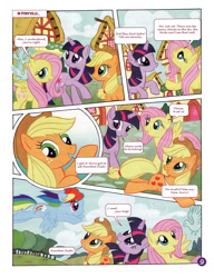 Size: 1021x1330 | Tagged: safe, derpibooru import, applejack, fluttershy, rainbow dash, spike, twilight sparkle, bird, dragon, earth pony, pegasus, pony, comic, german comic, official, official content, the great search, translation, twilight is a lion