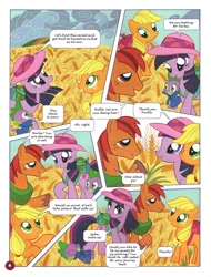 Size: 758x1000 | Tagged: safe, derpibooru import, applejack, spike, twilight sparkle, dragon, earth pony, pony, barley, cereal, cloak, clothes, comic, german comic, no way too far, official, official content, translation, twilight is a lion