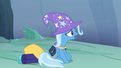 Size: 1280x720 | Tagged: safe, derpibooru import, screencap, trixie, pony, to where and back again, solo