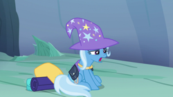 Size: 1280x720 | Tagged: safe, derpibooru import, screencap, trixie, pony, to where and back again, solo