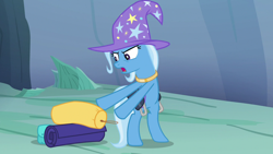 Size: 1280x720 | Tagged: safe, derpibooru import, screencap, trixie, pony, to where and back again, solo