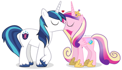 Size: 984x566 | Tagged: safe, artist:dm29, princess cadance, shining armor, alicorn, pony, unicorn, duo, female, heart, kissing, male, shiningcadance, shipping, straight