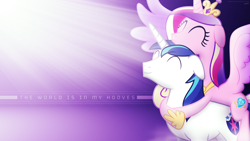 Size: 1920x1080 | Tagged: safe, artist:90sigma, artist:adrianimpalamata, princess cadance, shining armor, alicorn, pony, unicorn, couple, cute, female, happy, lens flare, male, shiningcadance, shipping, straight, vector, wallpaper